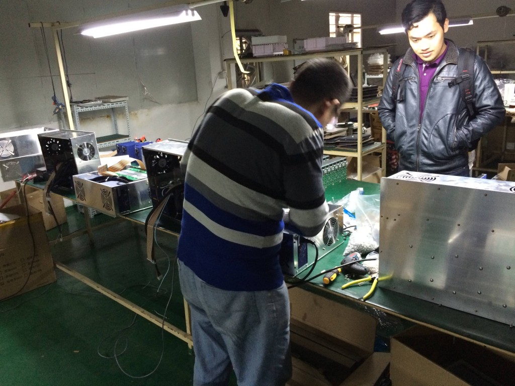 Inside BTMine: I grabbed this picture from a post on bitcointalk.org. Who are these guys? Whoever you are -- thanks! More manufacturing pictures here: http://imgur.com/a/vkEPu